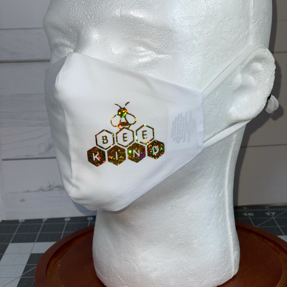 Be Kind face mask holographic